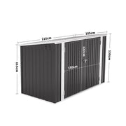 Outdoor Garden Storage Shed Bike Metal Pent Tool Shed House Bin Park 2-4 Bicycle