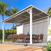 3 x 3m Wall Mounted Pergola Outdoor Aluminium Gazebo Patio Lean to Awning Deck