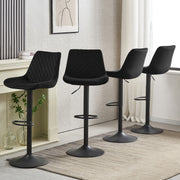 4PCS Swivel Bar Stools Velvet/Faux Suede Breakfast Adjustable Height Bar Chair