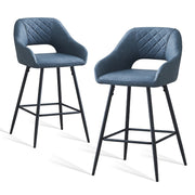 2X Breakfast Bar Stools PU Leather Dining Bar Chairs for Counter Kitchen Cafe