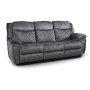 Brianna Manual Reclining Sofa Suite 3 Seater 2 Recline Grey fabric Plush Velvet