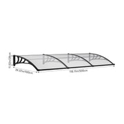 Door Canopy Awning Back Front Window Roof Rain Cover Porch Patio Outdoor Shelter