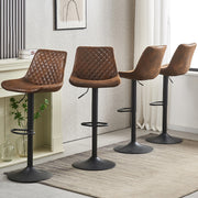 4PCS Swivel Bar Stools Velvet/Faux Suede Breakfast Adjustable Height Bar Chair