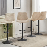 4PCS Swivel Bar Stools Velvet/Faux Suede Breakfast Adjustable Height Bar Chair