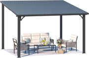Aluminium Lean to Gazebo Outdoor Metal Harodtop Wall-Mounted Heavy Duty Pergolas