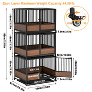 Movable Metal Tube Cat Cage Stackable Crate Kennel Indoor for Cat Boarding Shops