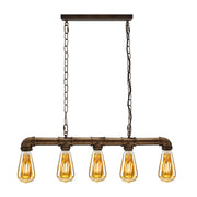 5 Light Kitchen Island Pendant Linear Farmhouse Modern Pipe Lamp Lighting
