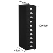 3-10 Drawer Metal Filing Cabinet Cupboard on Castors Cabinet Storage Home Office