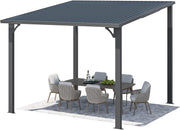 Aluminium Lean to Gazebo Outdoor Metal Harodtop Wall-Mounted Heavy Duty Pergolas