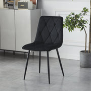 4X Dining Chairs Set Faux Suede Leather Padded Seat Metal Legs Kitchen Office