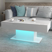 High Gloss LED Coffee Table Cocktail Center Table Modern Living Room Rectangle