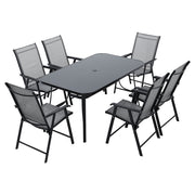 Outdoor Garden Furniture Table And Chairs 4/6 Seat Patio Dining Set Parasol Hole