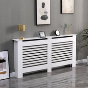 Kensington Radiator Cover Modern Traditional Horizontal Slat Cabinet MDF White