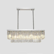 Crystal Dining Room Island Pendant Lamp Long Chandeliers Rectangle Ceiling Light
