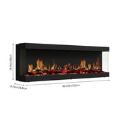 LED Fireplace Media Wall Fire Wall Mounted/Free Standing Electric Heater 50 60