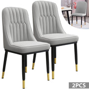 2/4/6 Faux Leather Dining Chairs Upholstered seat with Metal Legs Kitchen Chairs