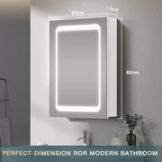 LED Bathroom Mirror Cabinet with Shaver Socket Demister Sensor Lights Vertically