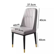 2/4/6 Faux Leather Dining Chairs Upholstered seat with Metal Legs Kitchen Chairs