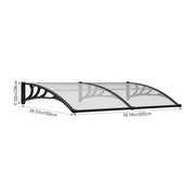 Door Canopy Awning Back Front Window Roof Rain Cover Porch Patio Outdoor Shelter