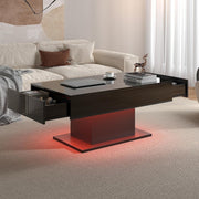 High Gloss LED Coffee Table Cocktail Center Table Modern Living Room Rectangle