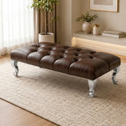 Velvet Footstool Ottoman Bench Padded Seat Stool Bedroom Living Room Sofa UK