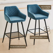 1/2/4X Breakfast Bar Stools Velvet Padded Bar Chairs Seat Kitchen Pub Stool UK