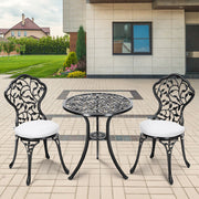3/5Pcs Cast Aluminum Bistro Set Garden Furniture Dining Table & Cushioned Chairs