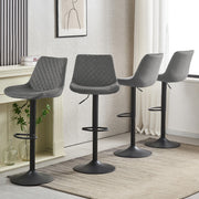 4PCS Swivel Bar Stools Velvet/Faux Suede Breakfast Adjustable Height Bar Chair