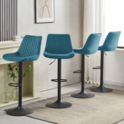 4PCS Swivel Bar Stools Velvet/Faux Suede Breakfast Adjustable Height Bar Chair