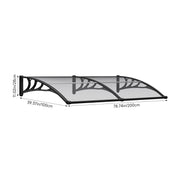 Door Canopy Awning Back Front Window Roof Rain Cover Porch Patio Outdoor Shelter
