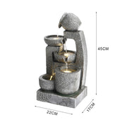 Solar Powered Garden Water Feature Outdoor Water Fountain Cascade with LED Light