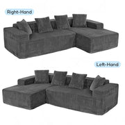 JUMBO CORD MODULAR L SHAPE CORNER SOFA 4 SEATER FURNITURE SETTEE SUITE POUFFE UK