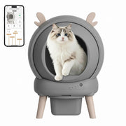 65L Self-Cleaning Automatic Cat Litter Box Cabinet App Control Safety Detector