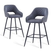2X Breakfast Bar Stools PU Leather Dining Bar Chairs for Counter Kitchen Cafe