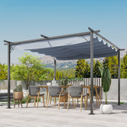 3.5x3.5M Pergola Gazebo Backyard Porch Awning Retractable Canopy Refurbished