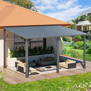 Aluminium Lean to Gazebo Outdoor Metal Harodtop Wall-Mounted Heavy Duty Pergolas