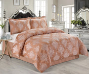 3 Pcs Bedspread Jacquard Quilted Heavy Comforter Bedding Set Bed Throw & Pillows