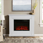 Electric Fireplace LED Log Fire Flame White Surround Standing Heater Set 30/34''
