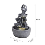Solar Powered Garden Water Feature Outdoor Water Fountain Cascade with LED Light