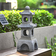 Solar Powered Garden Water Feature Outdoor Water Fountain Cascade with LED Light