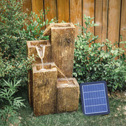 Solar Powered Garden Water Feature Outdoor Water Fountain Cascade with LED Light