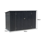 Lockable Metal Garden Patio Bin Store Bicycle Bike Tools Sheds Storage Container