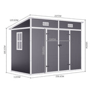 Outdoor Garden Storage Shed 4x8' 5x4FT Pent Plastic Utility Tool House Log Sheds