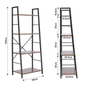 Ladder Shelf Bookshelf 4-Tier Shelving Plant Stand Cabinet Storage Cupboard Rack