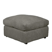Corner Grey Jumbo Cord 6-7 Seater Modular Sofa with Spacious Footstool Included