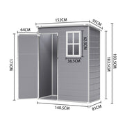 Outdoor Garden Storage Shed 4x8' 5x4FT Pent Plastic Utility Tool House Log Sheds