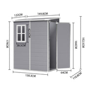 Outdoor Garden Storage Shed 4x8' 5x4FT Pent Plastic Utility Tool House Log Sheds
