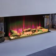 Electric Fireplace 12 Fire Flame Insert LED Panoramic Living Room Media Heater