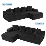 JUMBO CORD MODULAR L SHAPE CORNER SOFA 4 SEATER FURNITURE SETTEE SUITE POUFFE UK