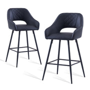 2X Breakfast Bar Stools PU Leather Dining Bar Chairs for Counter Kitchen Cafe